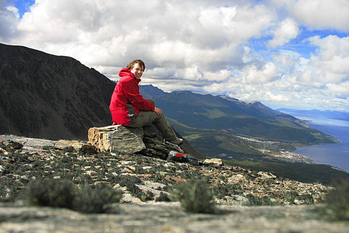 Nach einer Wanderung in den Bergen von Ushuaia, Feuerland