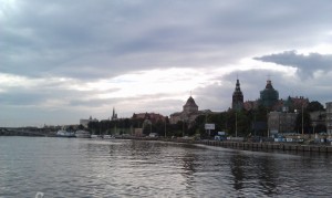 Stettin vom Tragflächenboot aus gesehen