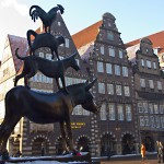 Die Bremer Stadtmusikanten im Winter