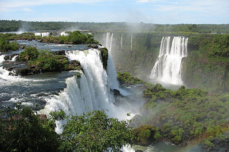 Die Wasserfälle von Iguazu von der brasilianischen Seite aus gesehen