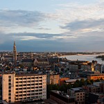 Blick auf die Schelde von der Dachterrasse des MAS