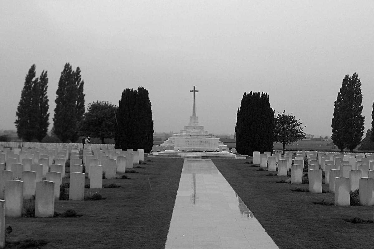 Der Tyne Cot Friedhof in Flandern