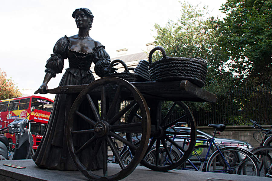 Die Statue der Molly Malone an der Ecke Grafton Street/Suffolk St - während meines Rundgangs durch Dublin komme ich gleich mehrmals an ihr vorbei.