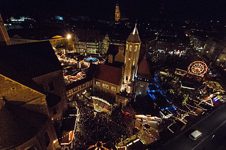 Der Braunschweiger Weihnachtsmarkt von oben